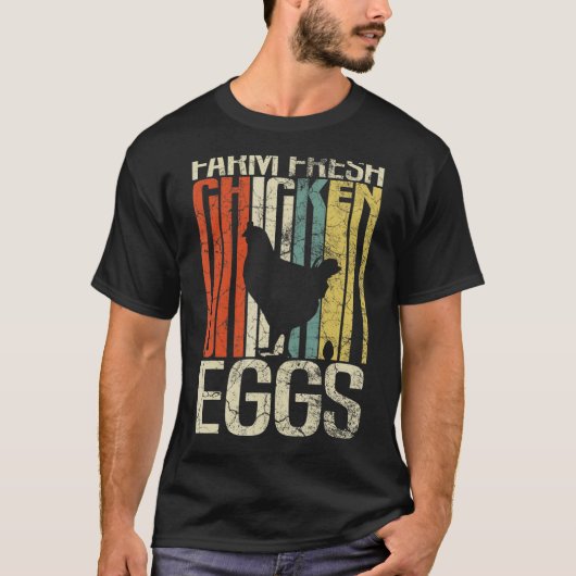 T-shirt Œufs de poule frais de paysans grunge rétro (Devant)
