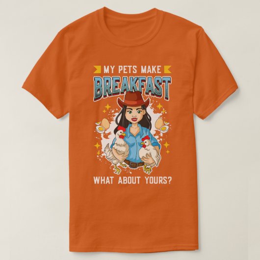 T-shirt Oeufs De Poulet Mes Animaux Faire Petit Déjeuner P (Design devant)