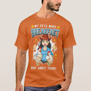 T-shirt Oeufs De Poulet Mes Animaux Faire Petit Déjeuner P
