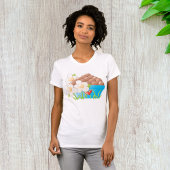 T-shirt Oeufs en Bleu avec Fleurs et Coeur