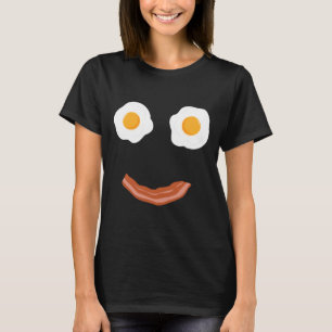 T-shirt Œufs Frits Bacon Visage Heureux Petit Déjeuner Nou