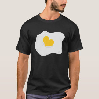 T-shirt Oeufs frits Coeur Oeuf Pun Vegan Petit-déjeuner