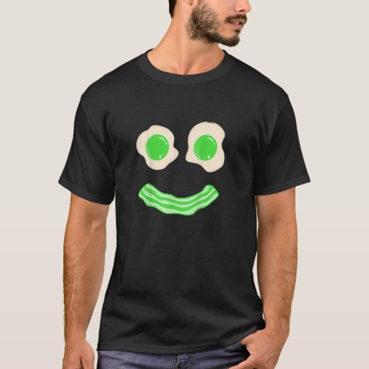 T-shirt Oeufs verts Jambon Smile Face Brunch Petit déjeune (Devant)