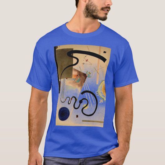 T-shirt Oeuvre Abstraite Kandinsky Bleu royal profond (Devant)