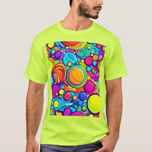 T-shirt Œuvre d'art aux bulles abstraites vibrantes