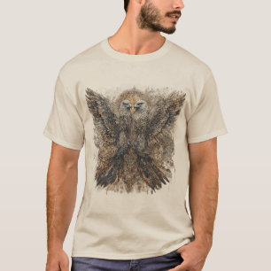 T-shirt Œuvre d'art complexe représentant deux aigles avec