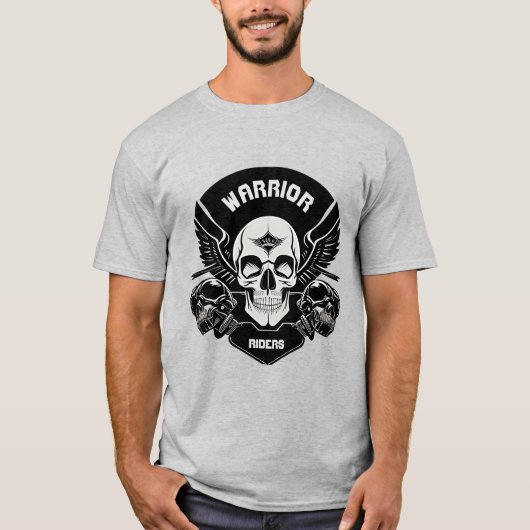 T-shirt Œuvre d'art de crâne ailé (Devant)