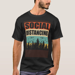 T-shirt Œuvre d'art de distanciation rétro de distance soc