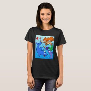 T-shirt OEuvre d'art de la bande dessinée Mermaid océaniqu