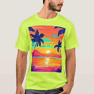 T-shirt Œuvre d'art du paradis du coucher de soleil