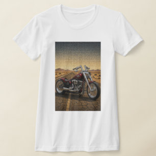 T-shirt Œuvre d'art en mosaïque de moto chopper Crimson Hi