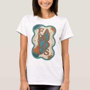 T-shirt Œuvre d'art en texte 3D orange FABULEUX qui attire