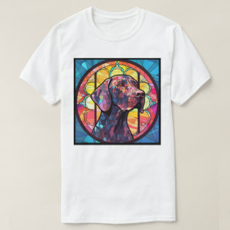 T-shirt Œuvre d'art en verre teinté Pointer allemand à poi