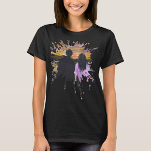 T-shirt Œuvre d'art faite main – Coucher de soleil ensembl