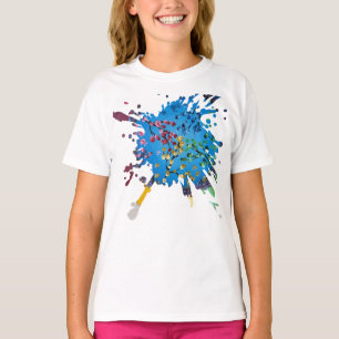 T-shirt Œuvre d'art faite main - La Roue de Fleurs