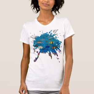 T-shirt Œuvre d'art faite main - profondeurs océaniques