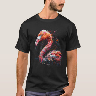 T-shirt Œuvre d'art flamant rose Animal polygone Flamant r