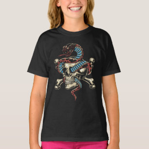 T-shirt Œuvre d'art gothique serpent et crâne