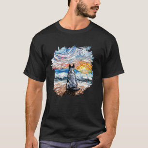 T-shirt Œuvre d'art Nuit étoilée Blue Heeler Amoureux de c
