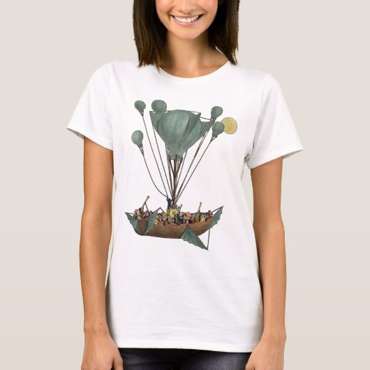 T-shirt Œuvre d'art représentant un dirigeable ancien (Devant)