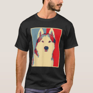 T-shirt Oeuvre de chien Husky Vintage Silhouette Husky Sib