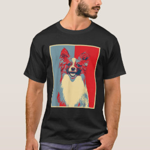 T-shirt Oeuvre de chien Vintage Silhouette Papillon