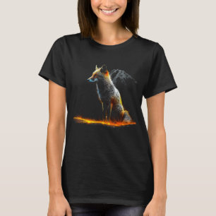 T-shirt Oeuvre de Fox Lover Imaginaire Montagnes Animal Mo