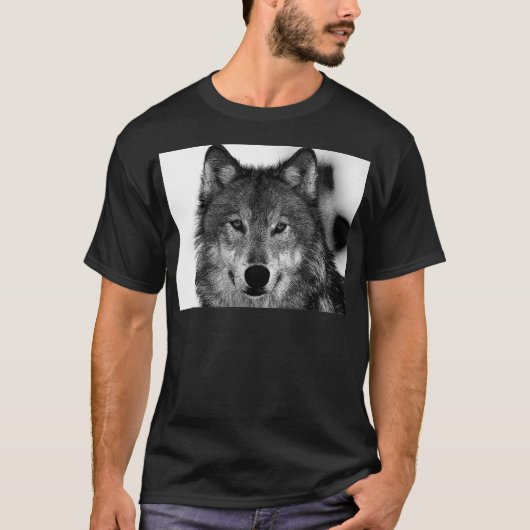 T-shirt Oeuvre de Loup noir et blanc (Devant)