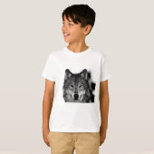 T-shirt Oeuvre de Loup noir et blanc (Devant entier)