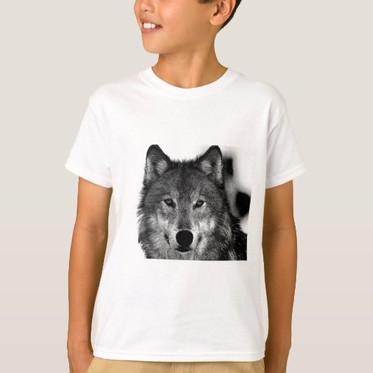 T-shirt Oeuvre de Loup noir et blanc (Devant)