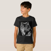 T-shirt Oeuvre de Loup noir et blanc (Devant entier)
