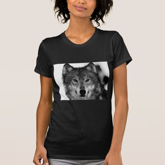 T-shirt Oeuvre de Loup noir et blanc (Devant)