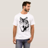 T-shirt Oeuvre de Loup noir et blanc (Devant entier)