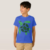 T-shirt Oeuvre en mosaïque de la tortue verte de Jade (Devant entier)