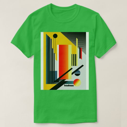 T-shirt OEuvre jaune et rouge du Bauhaus (Design devant)