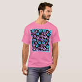T-shirt Oeuvre Motif De Fleurs De Neon. Commandez dès main (Devant entier)