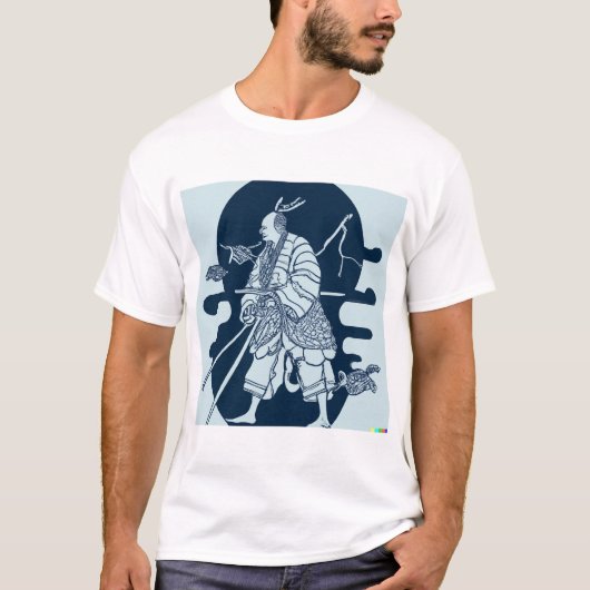 T-shirt Oeuvre originale japonaise Samurai Warrior (Devant)