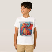 T-shirt OEuvre rouge dragon (Devant entier)