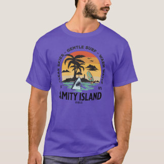 T-shirt Œuvres d'art de fans de Jaws Île d'Amity vacances