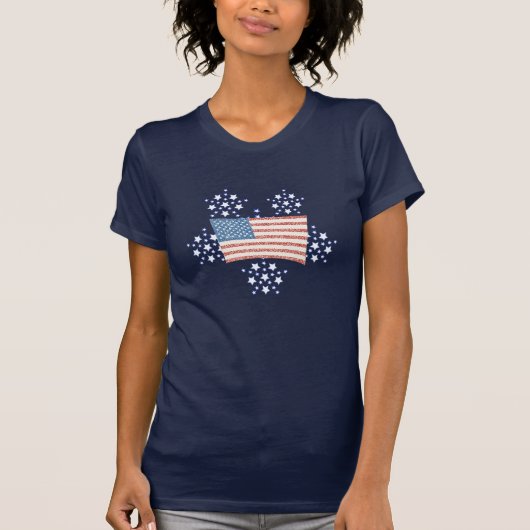 T-shirt OEuvres d'incendie de l'étoile blanche et drapeau  (Devant)