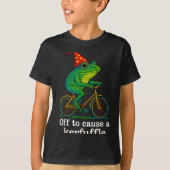T-shirt Off To Cause A Kerfuffle Funny Frog Wizard Bicycle (Devant)