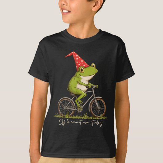 T-shirt Off To Commit Mom Foolery Funny Frog Meme  (Devant)