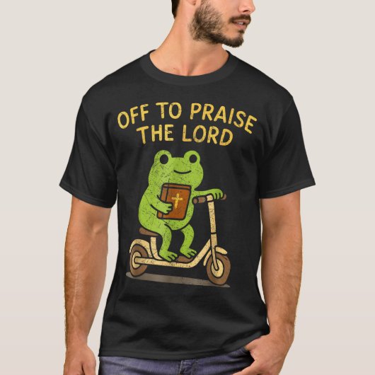 T-shirt Off To Praise The Lord Frog Christian (Devant)