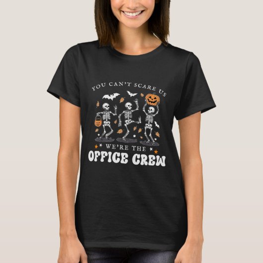 T-shirt Office Crew Skeleton Dancing Halloween School Secr (Devant)