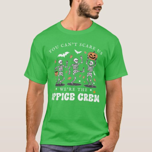 T-shirt Office Crew Skeleton Dancing Halloween School Secr (Devant)