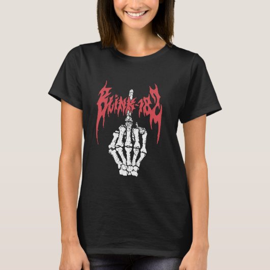 T-shirt Official Blink 182 Skeleton Finger (Devant)