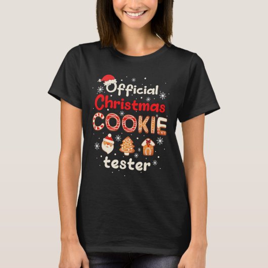 T-shirt Official Christmas Cookie Tester Taster King Crew (Devant)