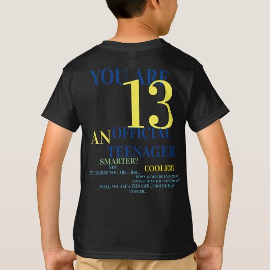 T-shirt officiel adolescent 13e anniversaire garço (Dos)