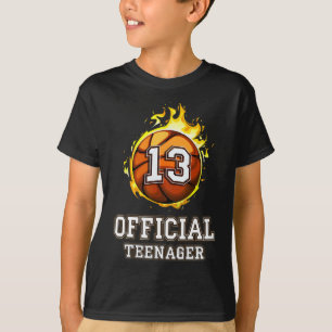 T-shirt Officiel Adolescent Bysketbyll 13e cadeau d'annive