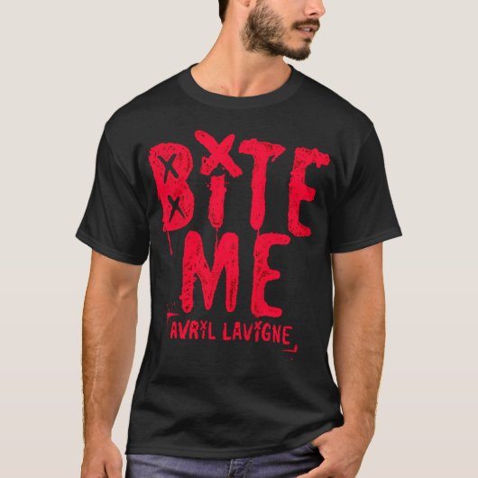 T-shirt Officiel Avril Lavigne Red Bite Me (Devant)